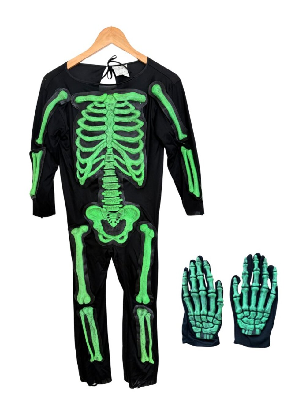 Easter Unlimited Halloween Costume Skeleton Kids Medium 8-10 Green Fun World